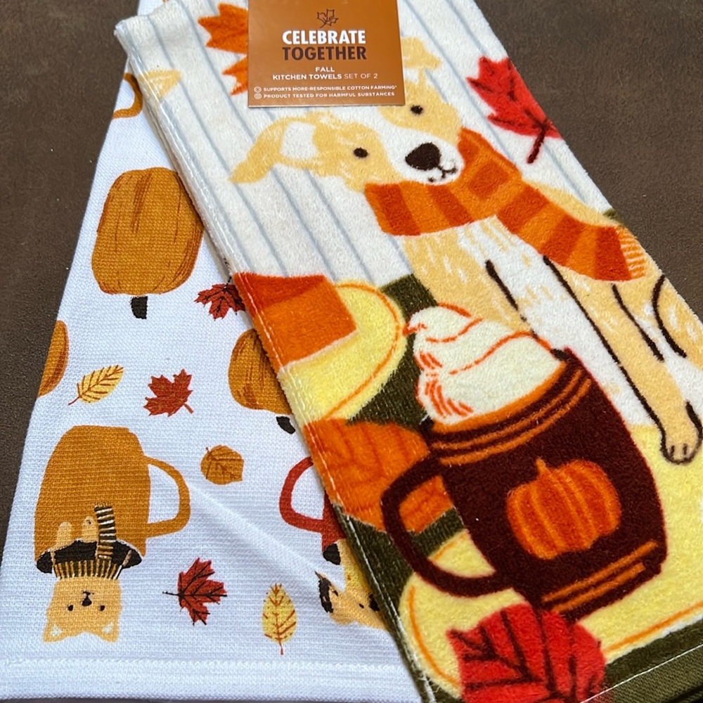 NWT Celebrate Together Fall Kitchen Towels Set of 2